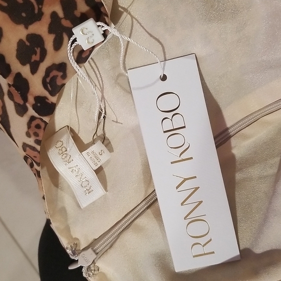 💕RONNY KOBO💕 Bernadette Pleated Leopard-Print Chiffon Midi Dress ~ Small NWT - Picture 15 of 16